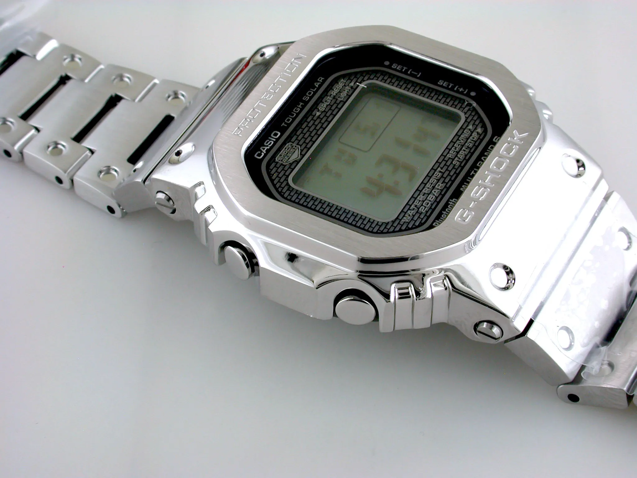 CASIO G-SHOCK GMWB5000D-1 Bluetooth Model Full Metal Solar Square Watch Steel