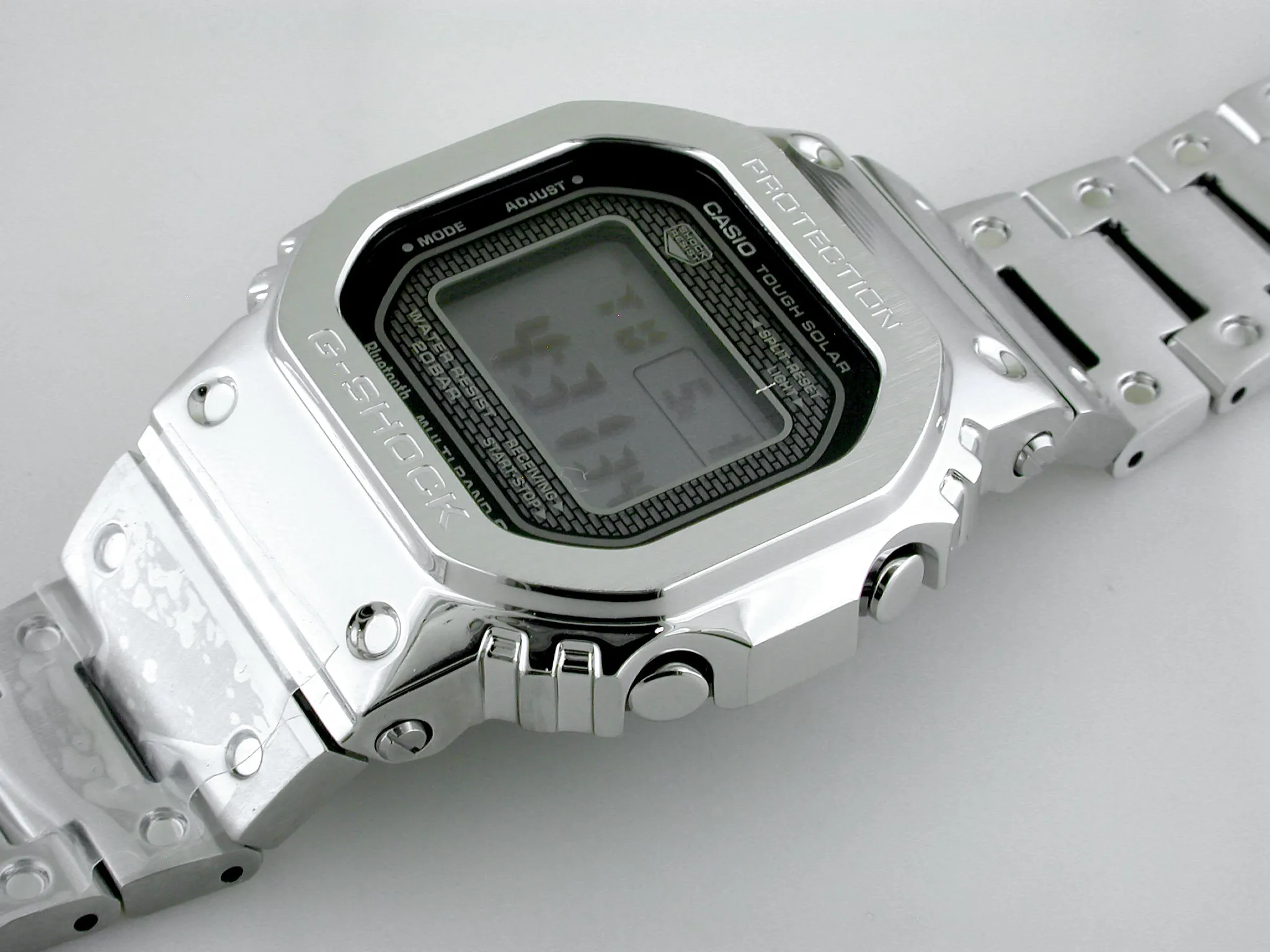 CASIO G-SHOCK GMWB5000D-1 Bluetooth Model Full Metal Solar Square Watch Steel