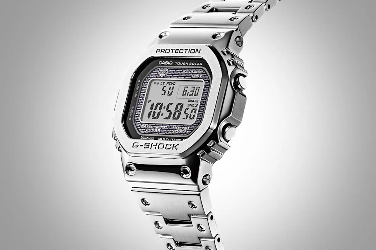 CASIO G-SHOCK GMWB5000D-1 Bluetooth Model Full Metal Solar Square Watch Steel