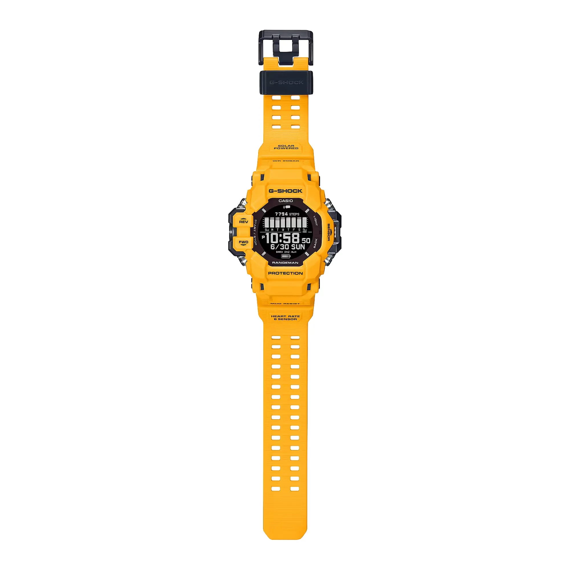 **Casio G-Shock GPS Rangeman Heart Rate Solar Watch - Model GPR-H1000-9 (Vibrant Yellow Edition)**