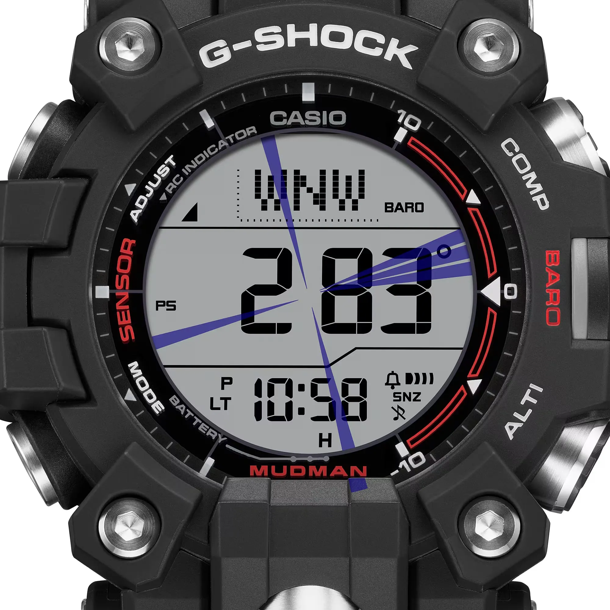 Casio G-Shock Mudman GW9500-1 Triple Sensor Solar-Powered Black Watch - Durable & Adventure-Ready