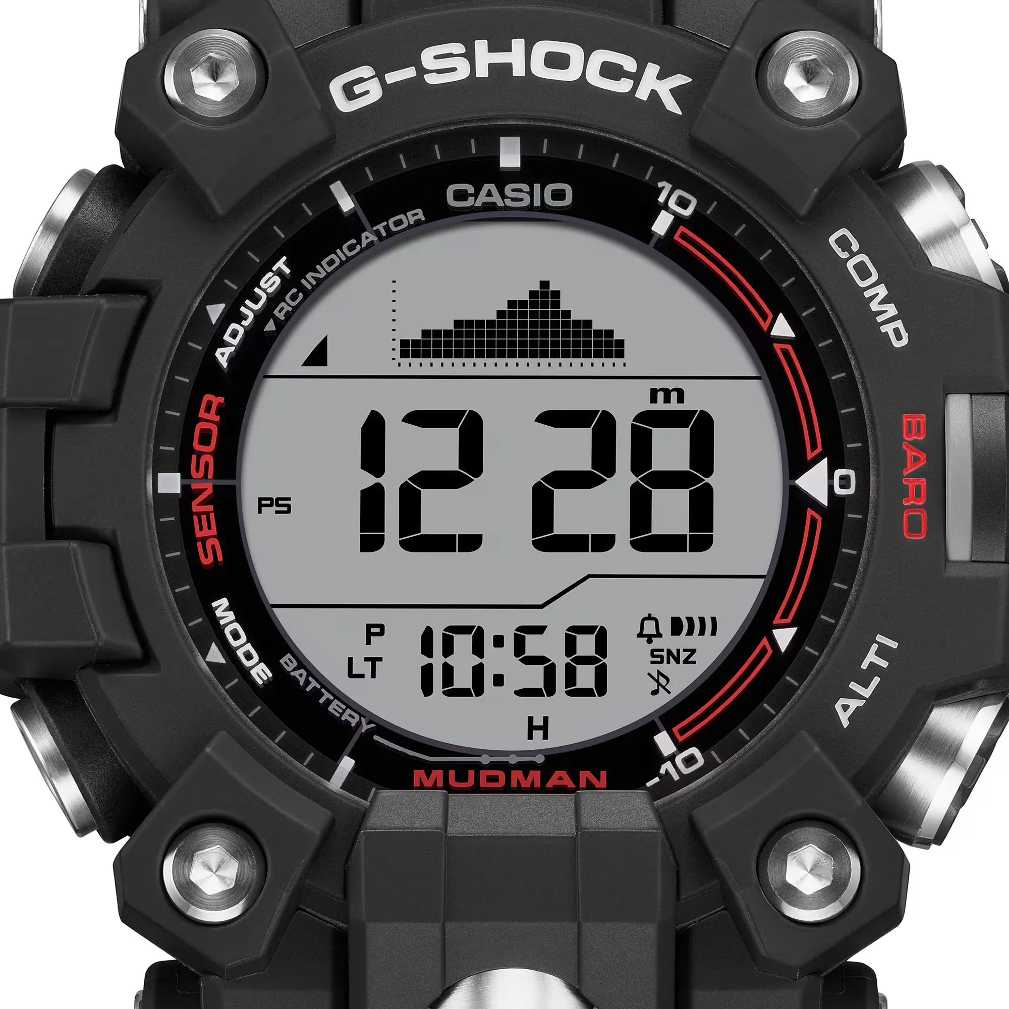 Casio G-Shock Mudman GW9500-1 Triple Sensor Solar-Powered Black Watch - Durable & Adventure-Ready