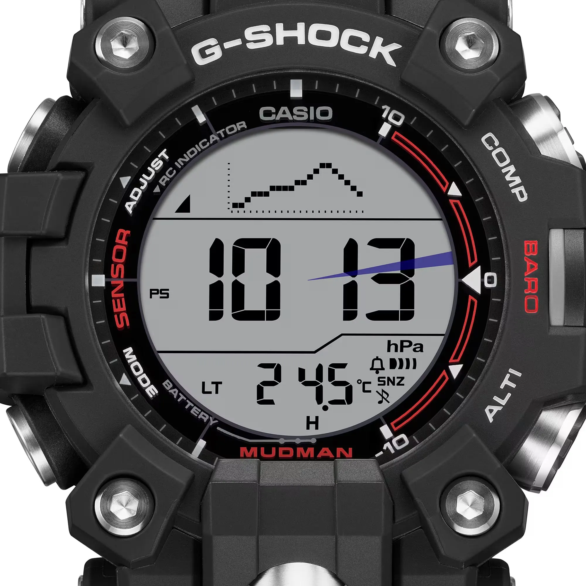 Casio G-Shock Mudman GW9500-1 Triple Sensor Solar-Powered Black Watch - Durable & Adventure-Ready