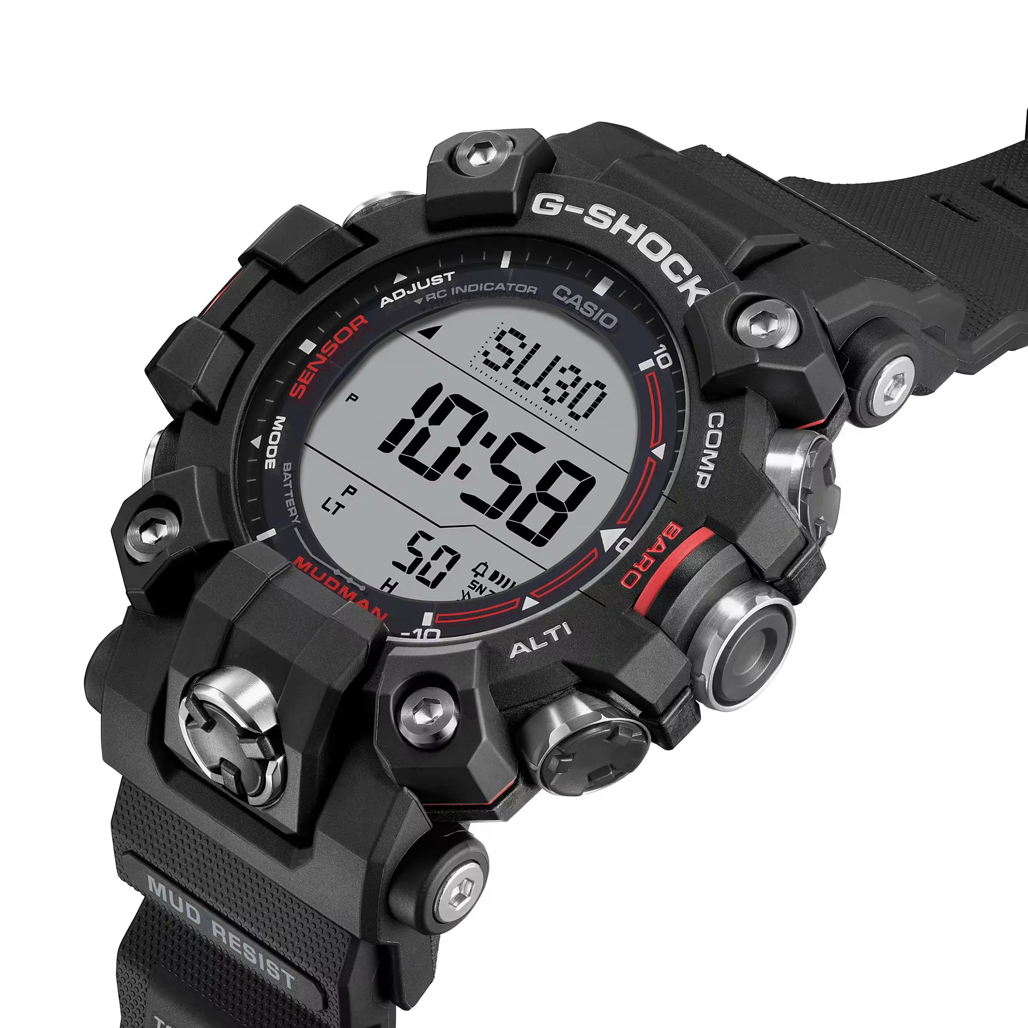 Casio G-Shock Mudman GW9500-1 Triple Sensor Solar-Powered Black Watch - Durable & Adventure-Ready