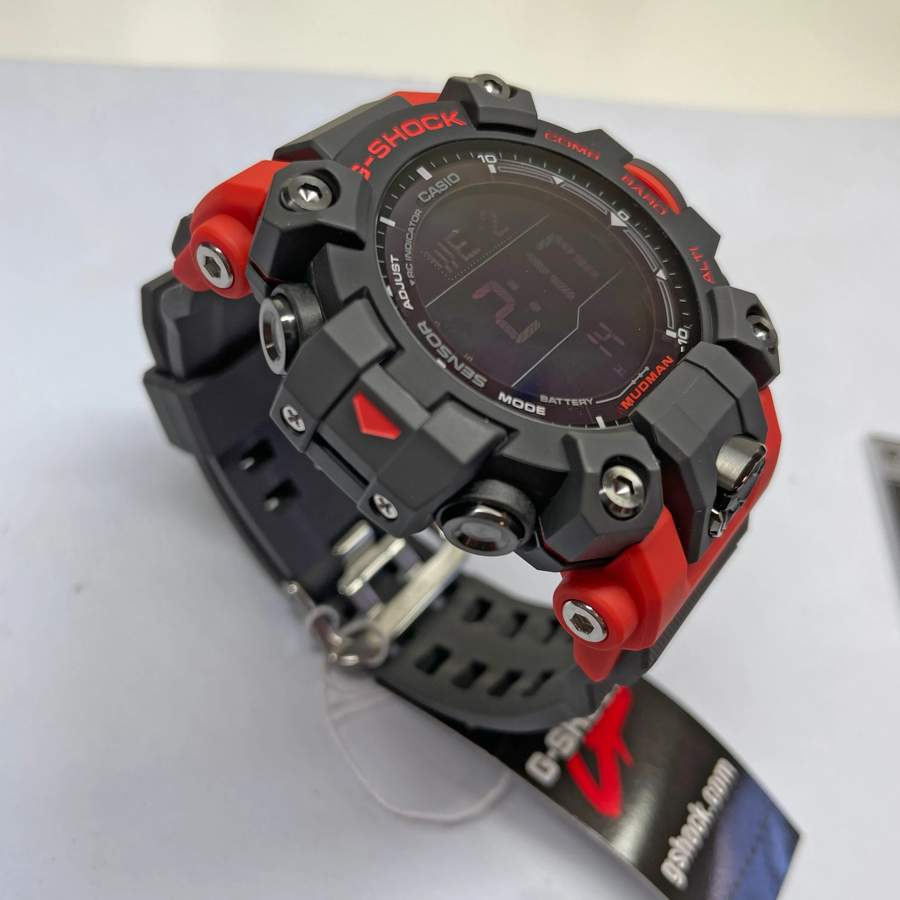 CASIO G-Shock Mudman GW9500-1A4 Watch - Triple Sensor, Solar-Powered, Red Orange