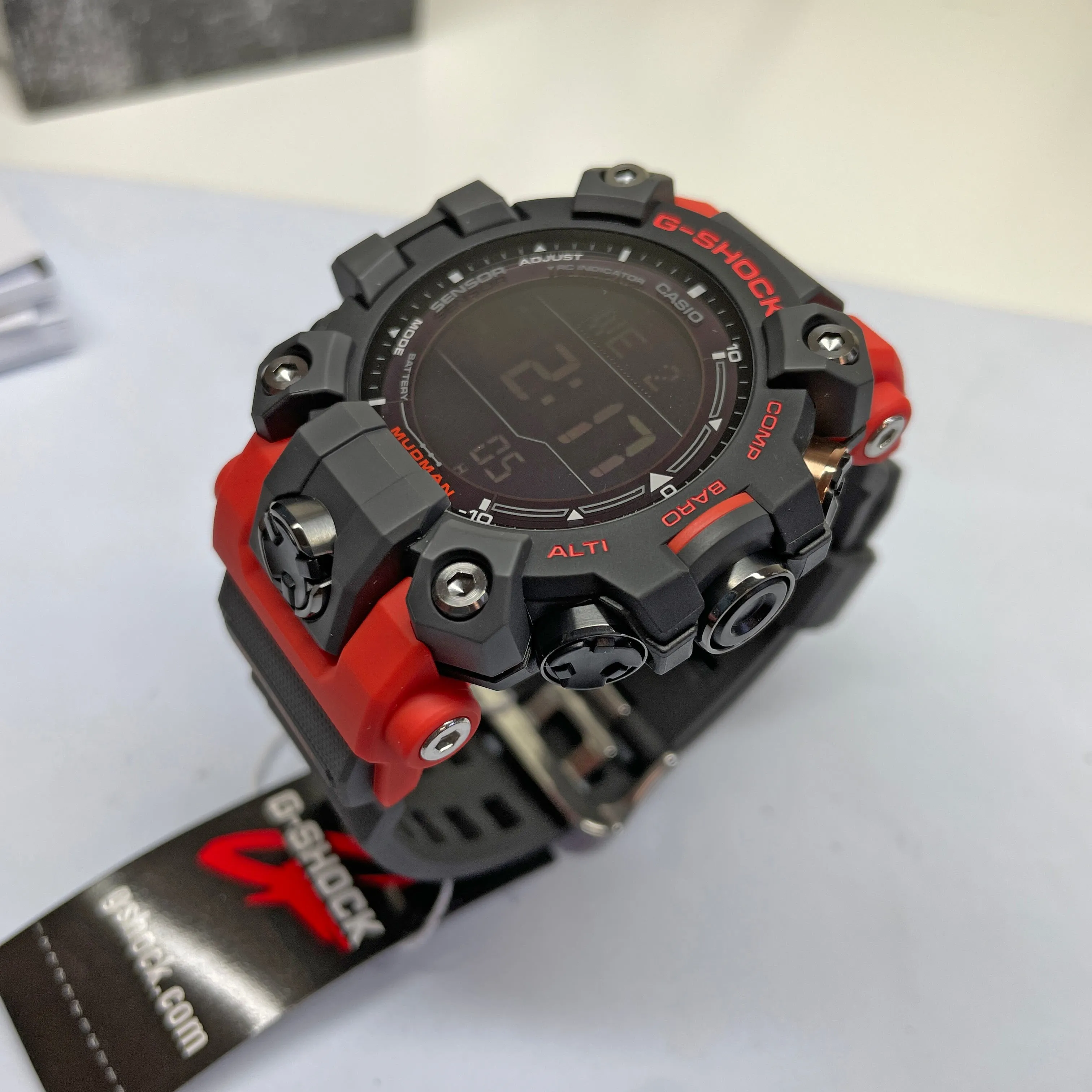 CASIO G-Shock Mudman GW9500-1A4 Watch - Triple Sensor, Solar-Powered, Red Orange