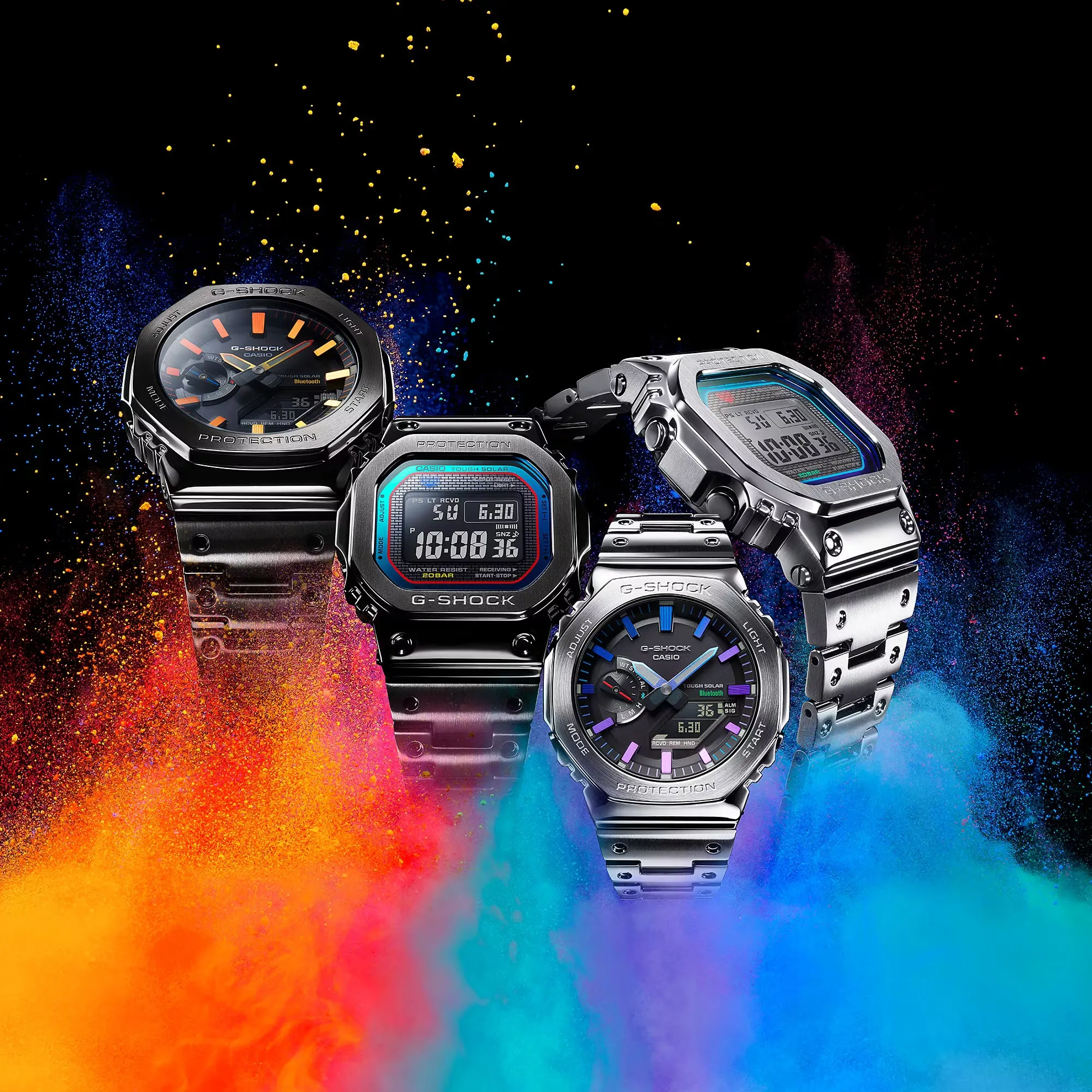 Casio G-Shock Polychromatic Rainbow Steel Solar Bluetooth 2100 CasiOak GMB2100PC-1A