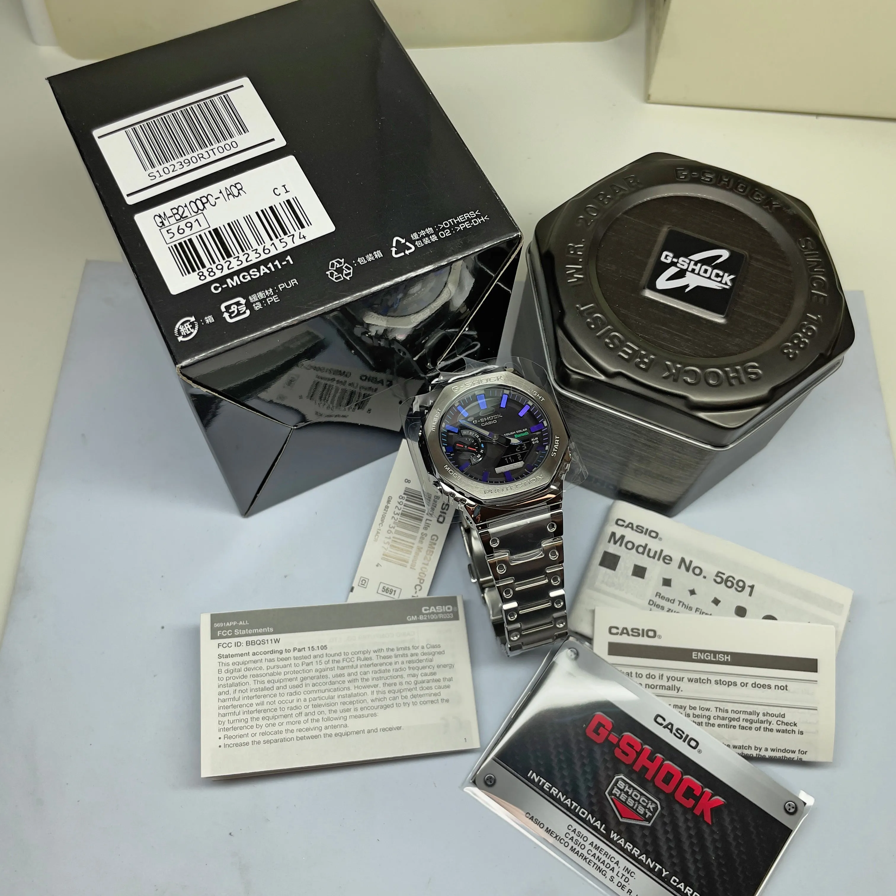 Casio G-Shock Polychromatic Rainbow Steel Solar Bluetooth 2100 CasiOak GMB2100PC-1A