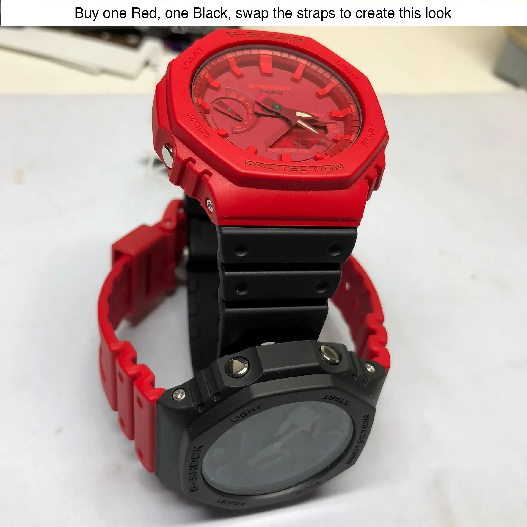 Casio G-Shock Red CasiOak Carbon Core Guard 2100 Series GA2100-4A