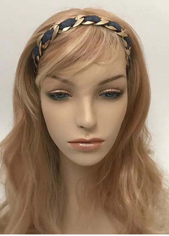 Chanel 08C 2008 Cruise Denim Gold Chain Headband/Necklace/Bracelet