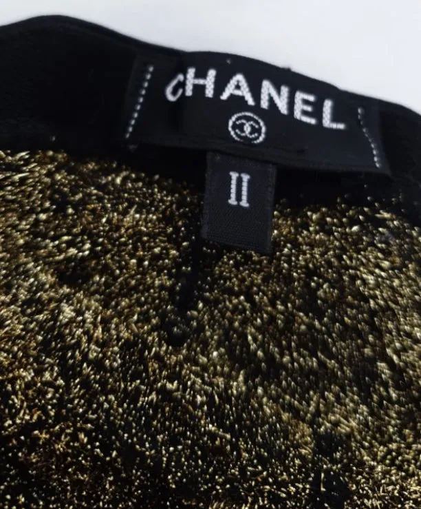 Chanel 19A 2019 Paris New-York Black Gold Hosiery Stockings Tights Sz Medium