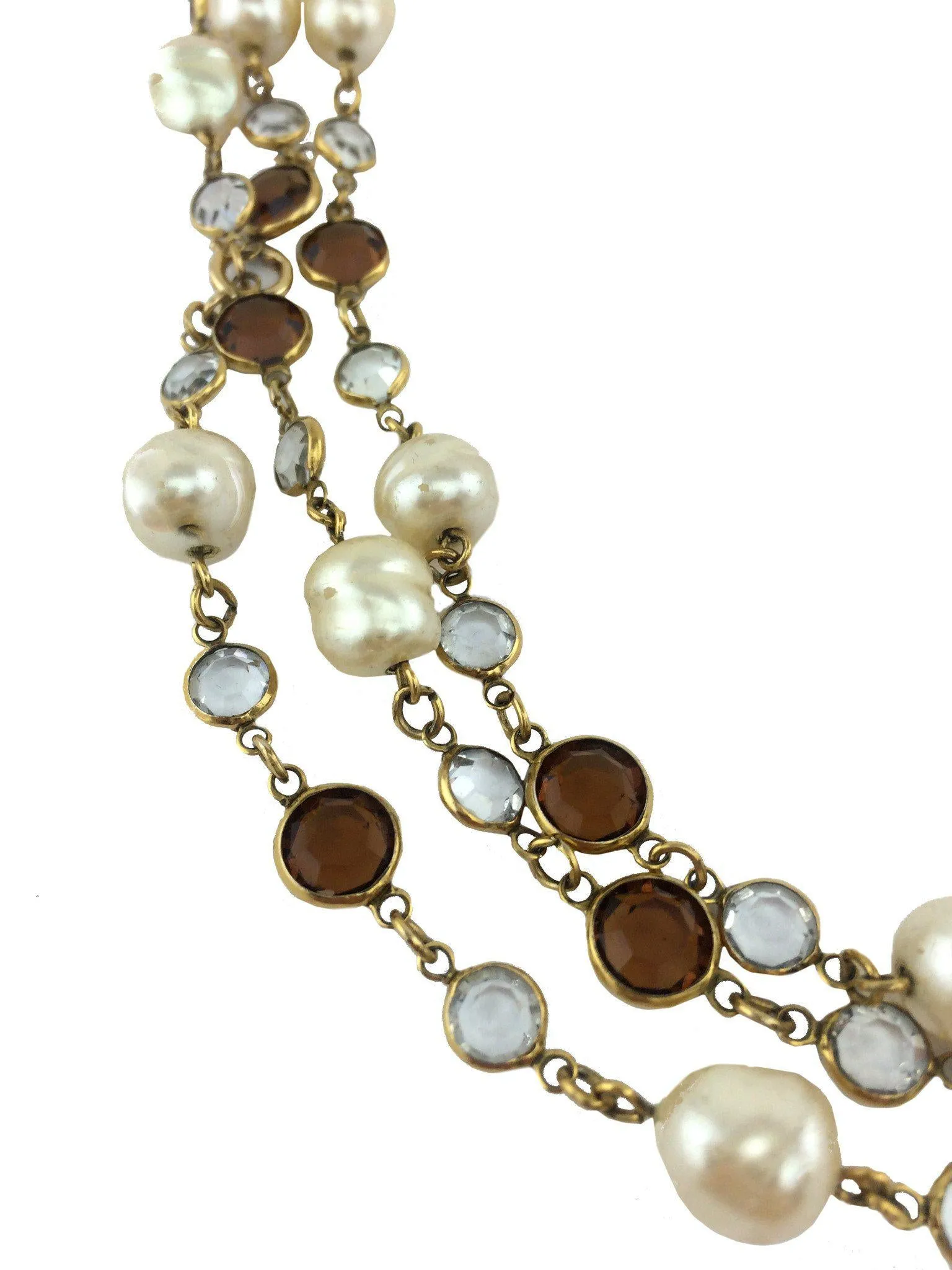 Chanel Crystal and Faux Pearl Sautoir Necklace