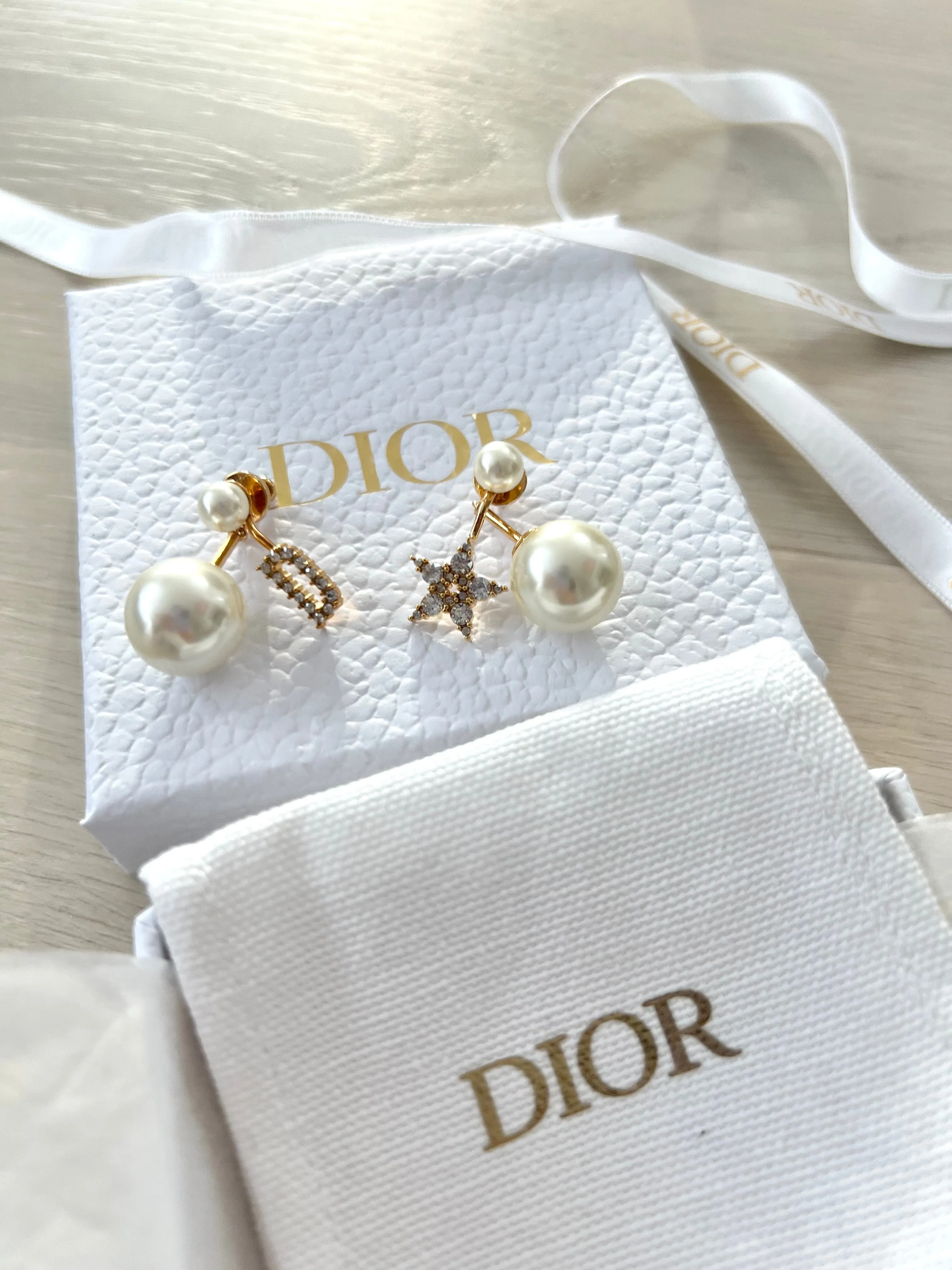 Christian Dior Initials & Star Tribal Earrings