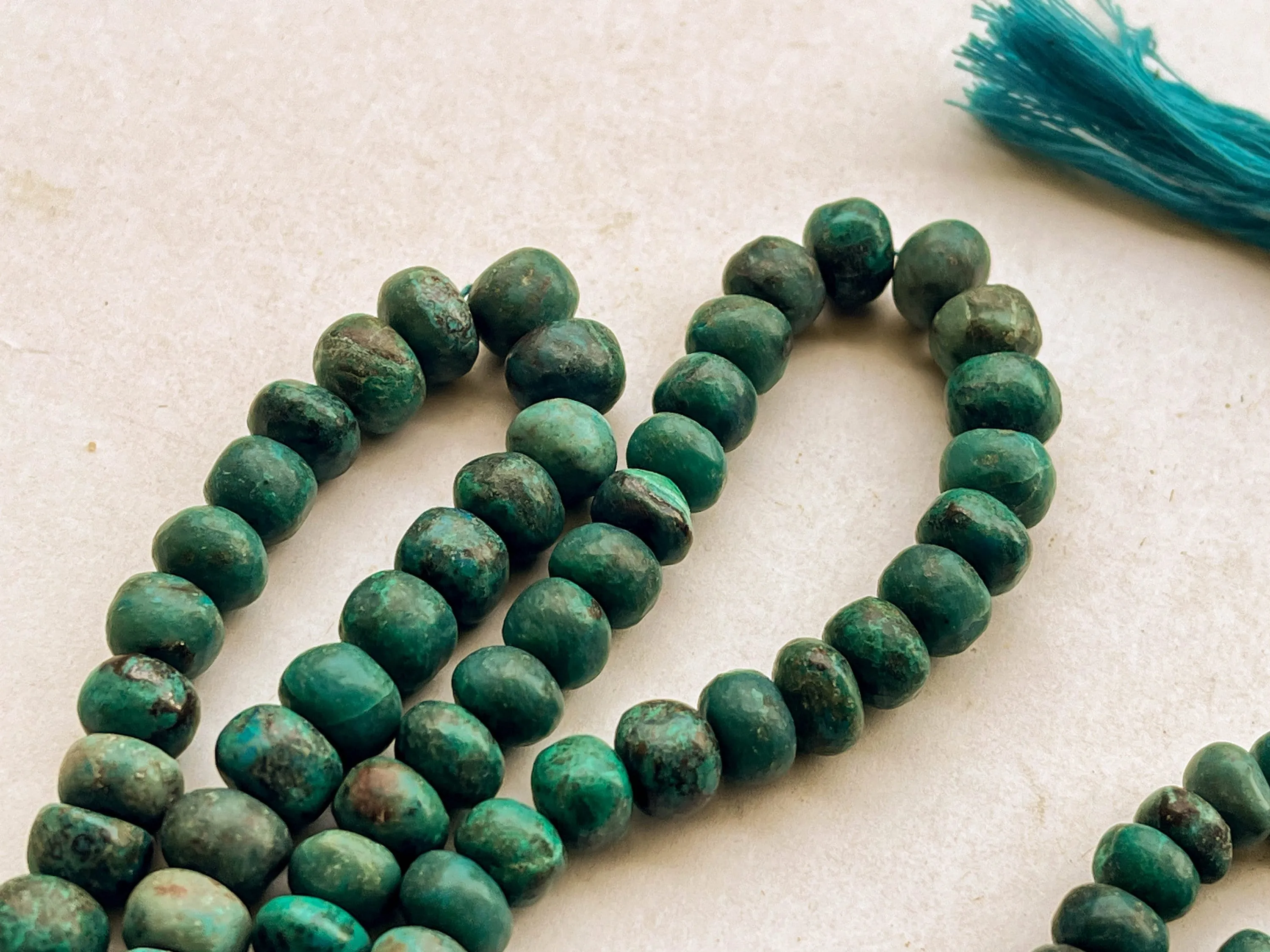 Chrysocolla Smooth Rondelle Shape Beads