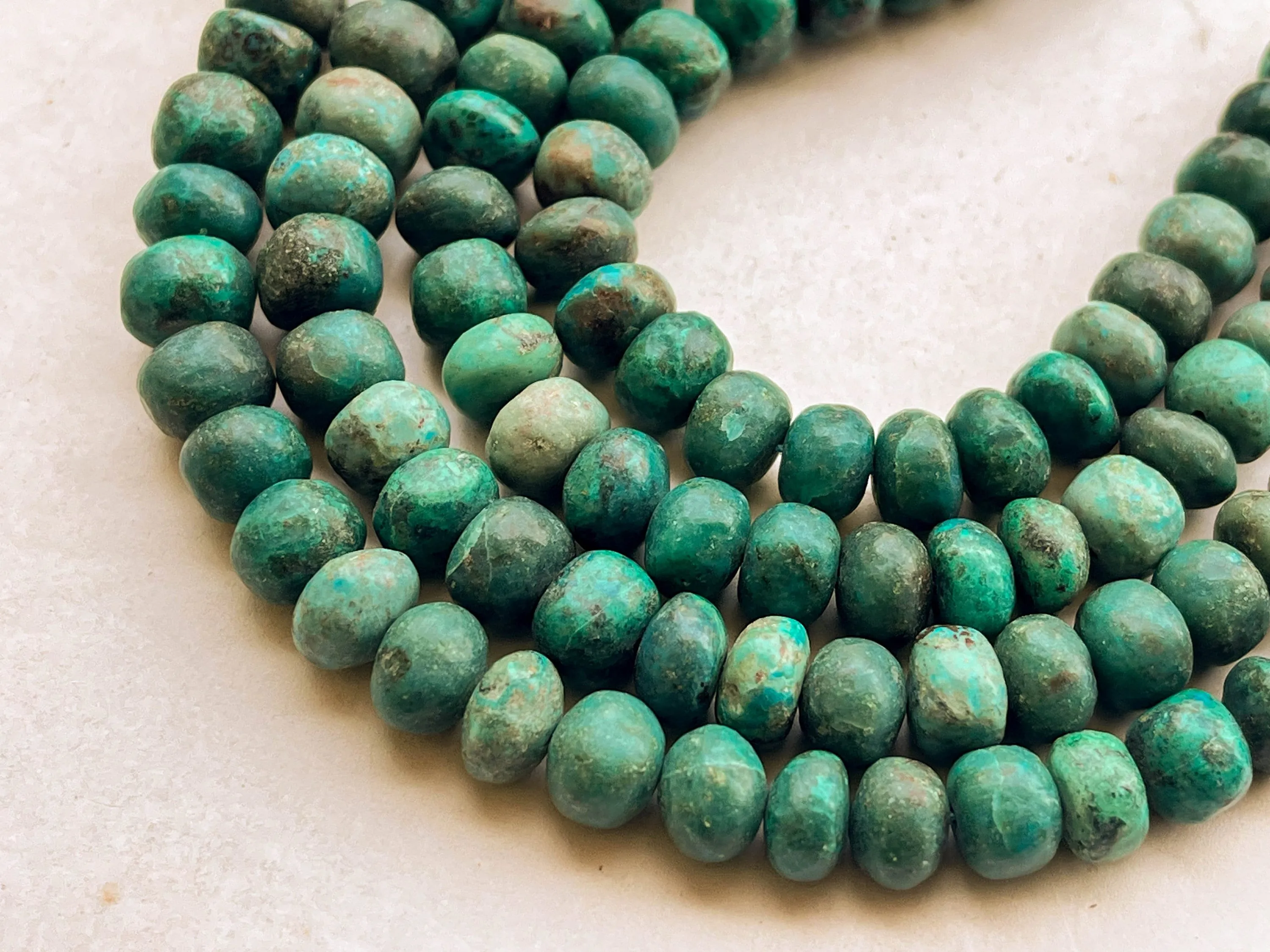 Chrysocolla Smooth Rondelle Shape Beads