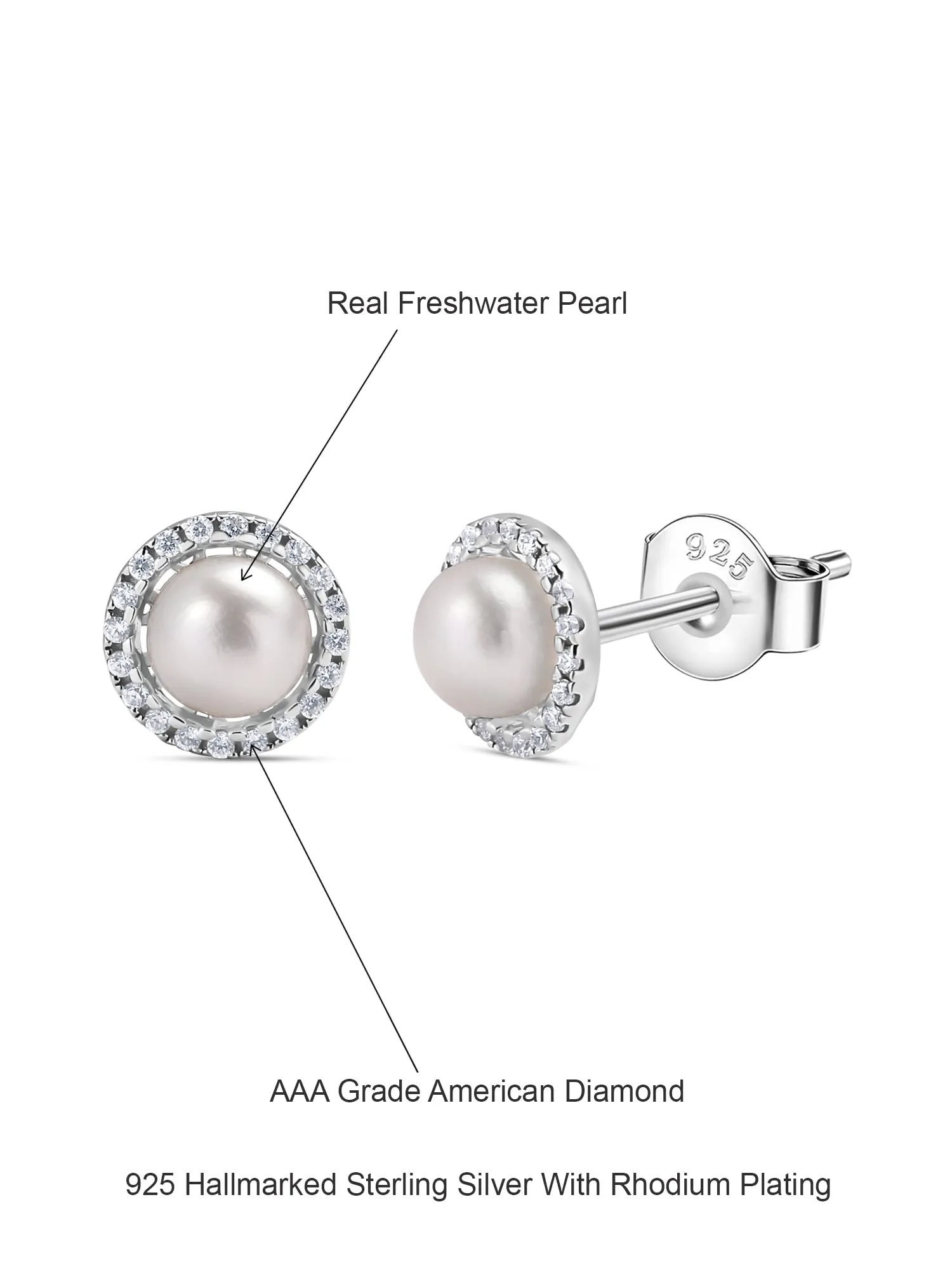 Classic Pearl Stud Earrings For Everyday