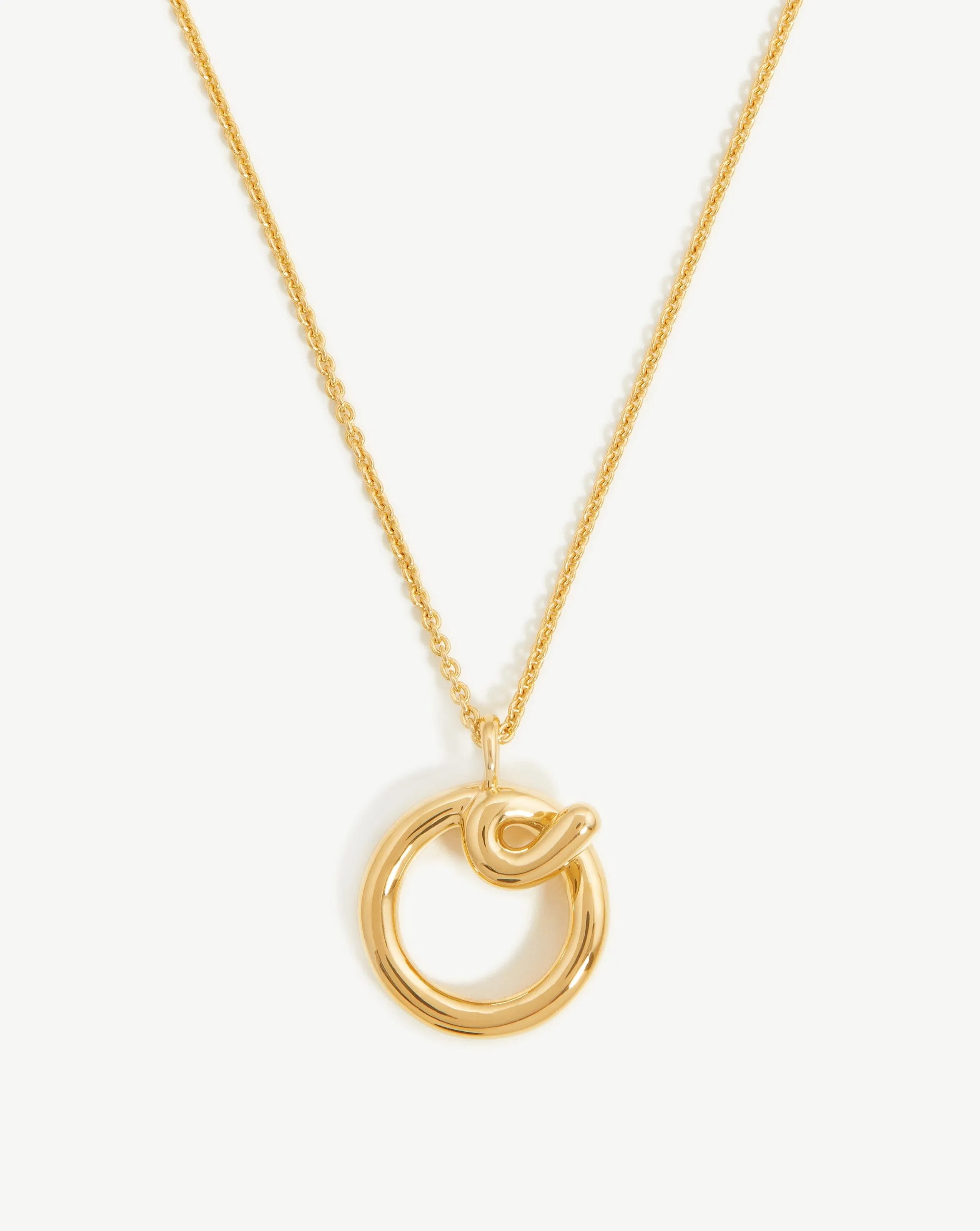 Curly Molten Initial Pendant Necklace - Initial O | 18ct Gold Plated Vermeil