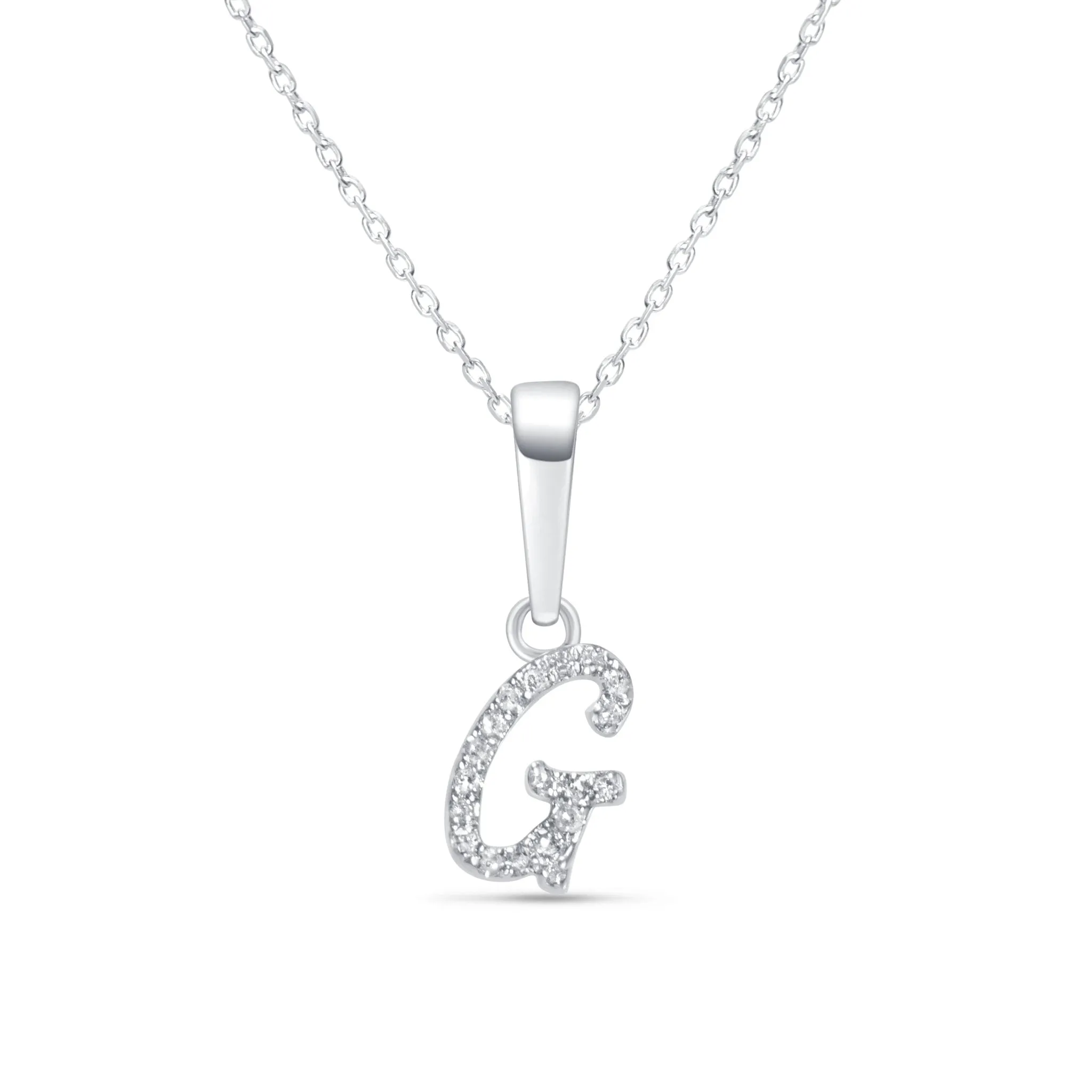 Cursive Diamond Initial Necklace