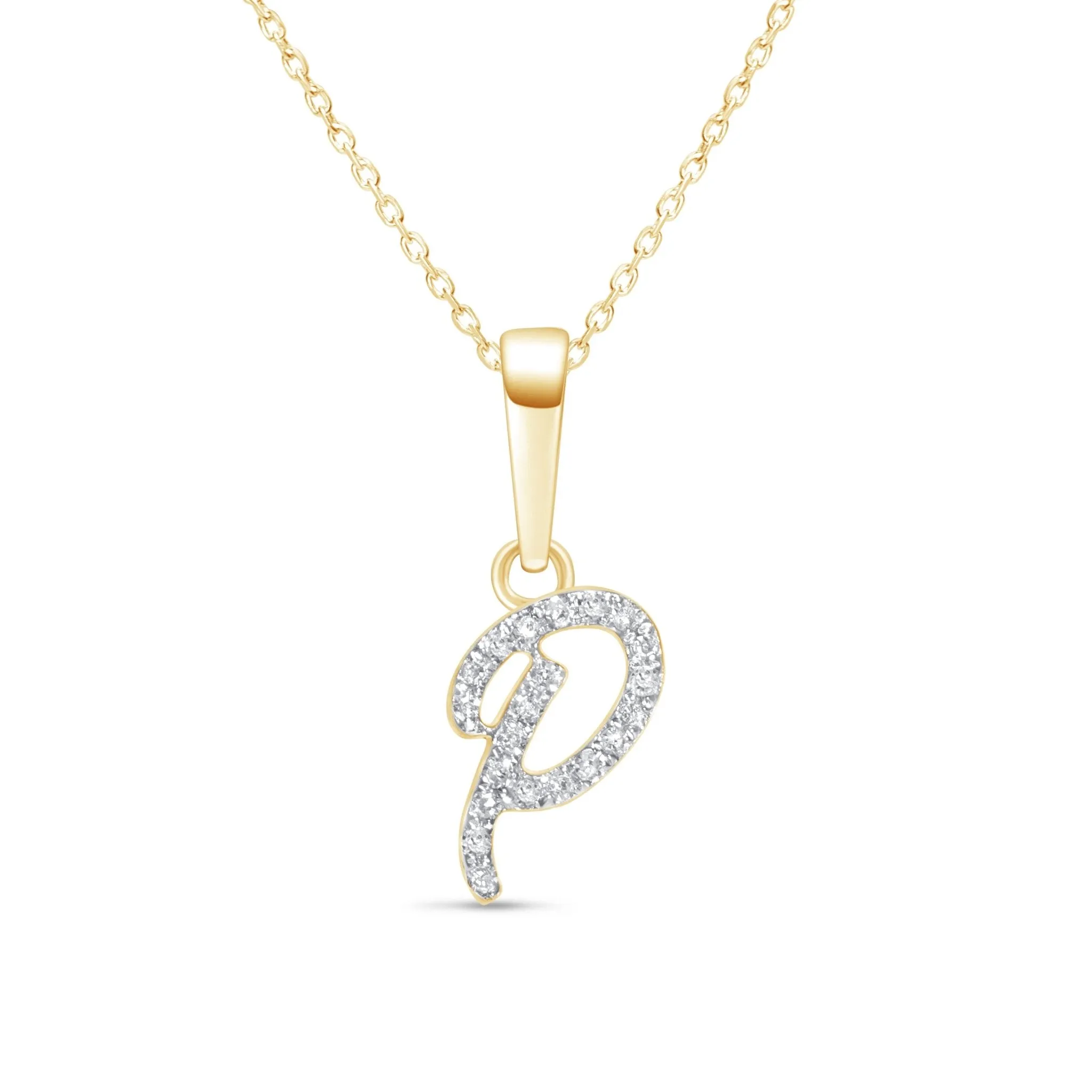 Cursive Diamond Initial Necklace