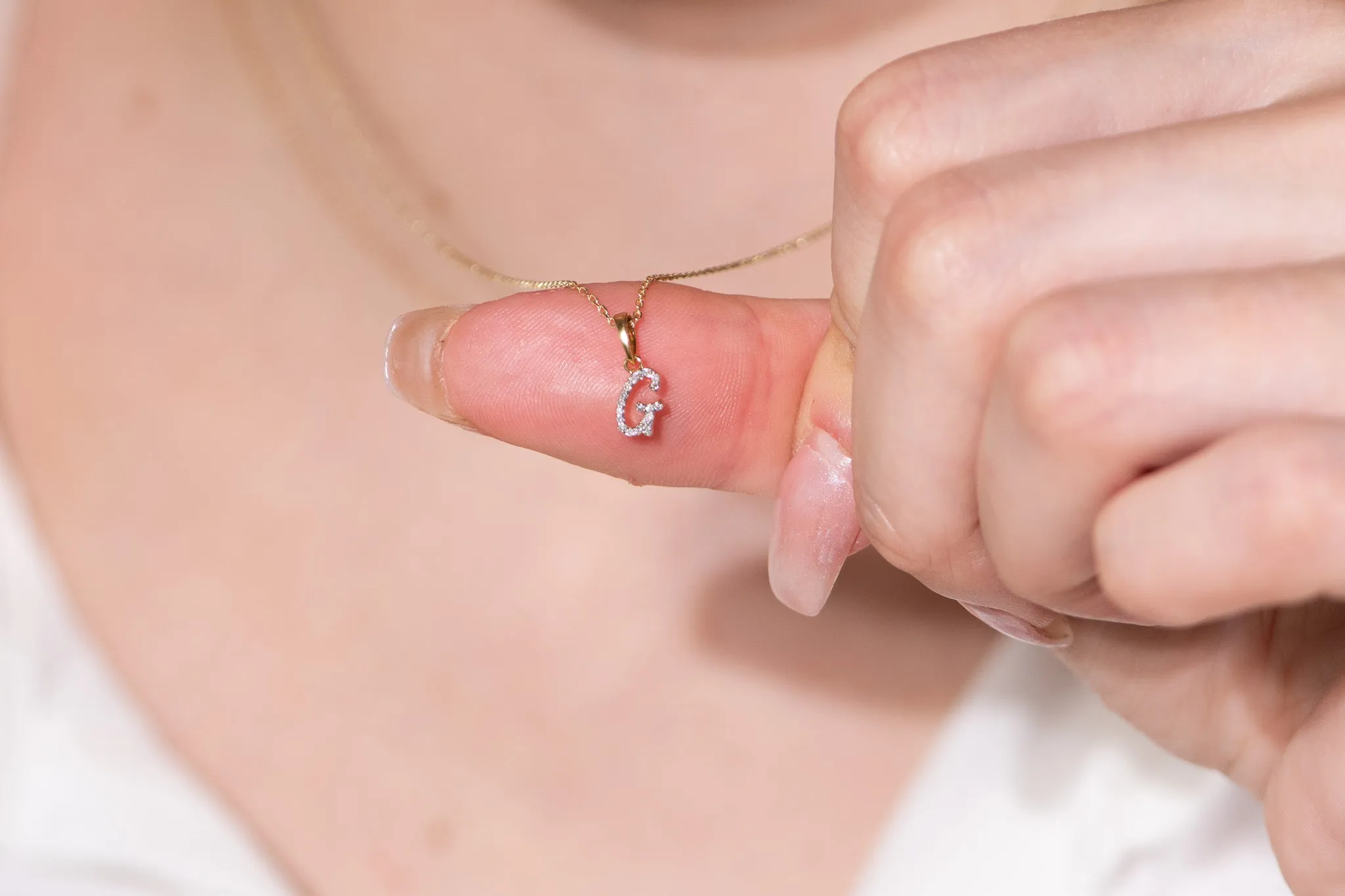 Cursive Diamond Initial Necklace