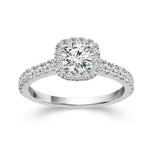 Cushion Shaped Halo Engagement Ring