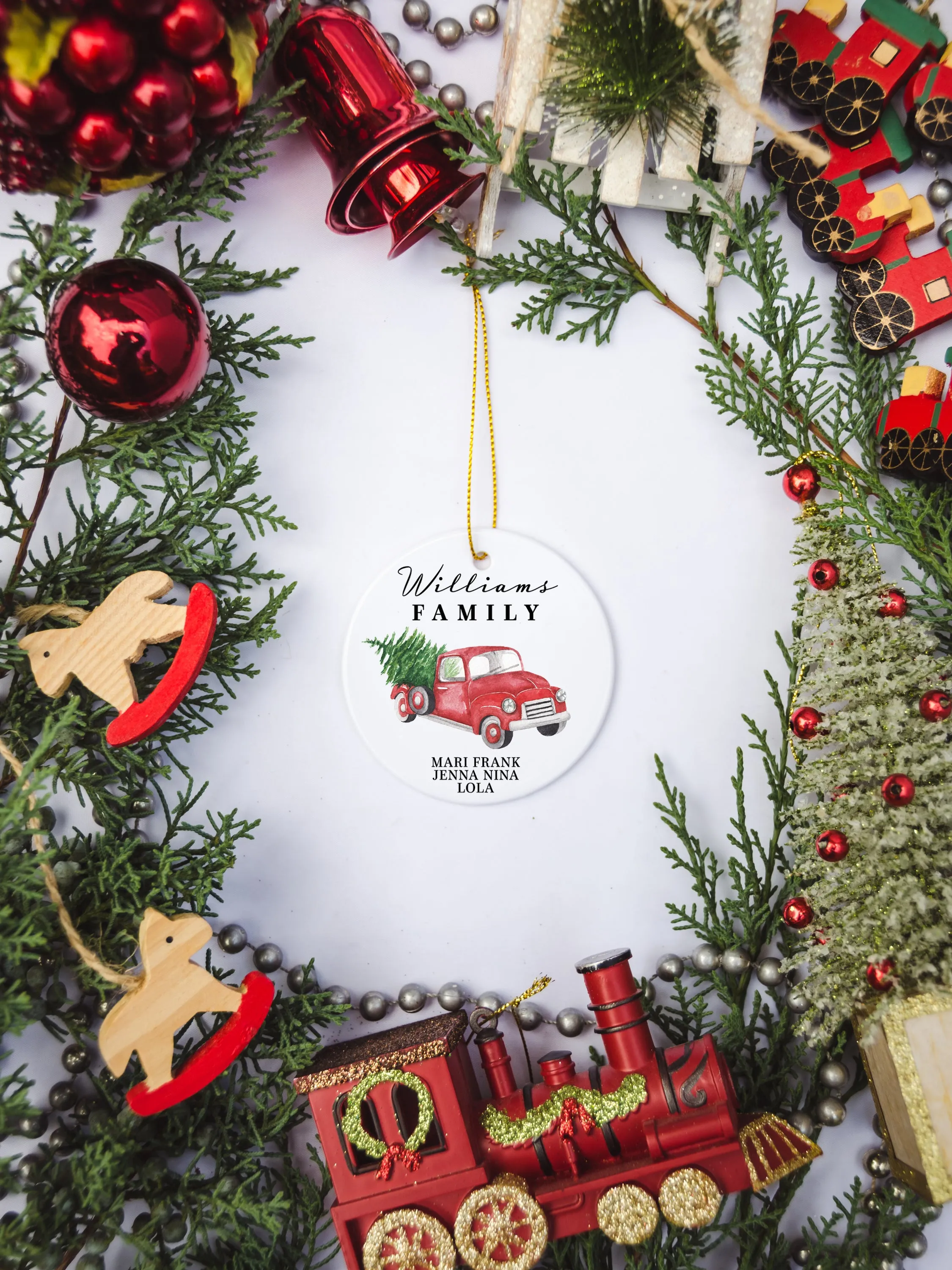 Custom Family Christmas Tree Ornament