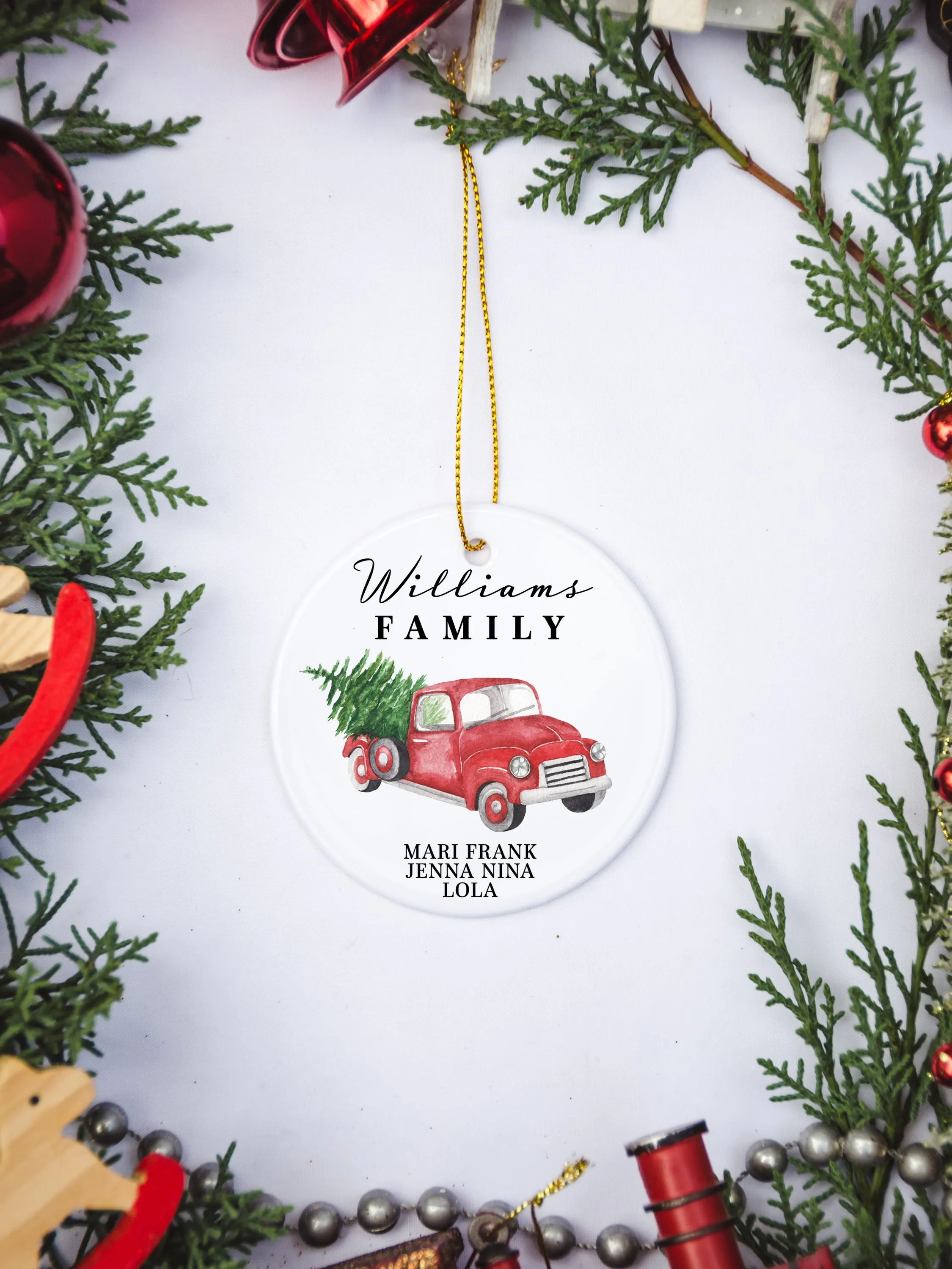 Custom Family Christmas Tree Ornament