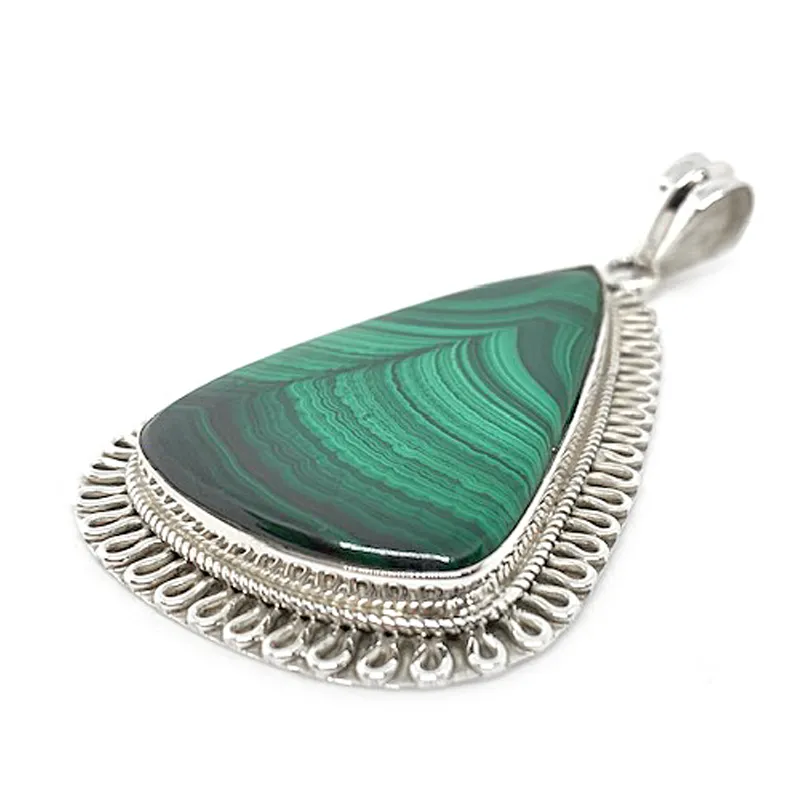 Damini Malachite Gemstone Pendant-D