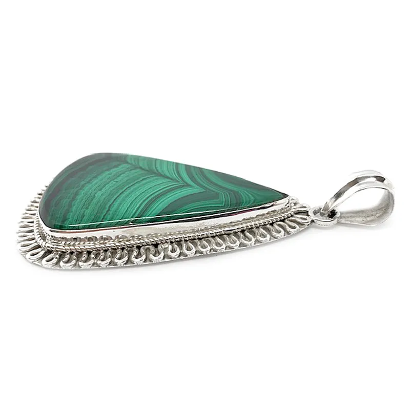 Damini Malachite Gemstone Pendant-D