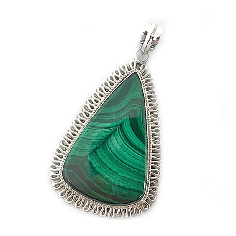 Damini Malachite Gemstone Pendant-D