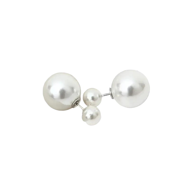 Double Pearl Tribal stud Earrings