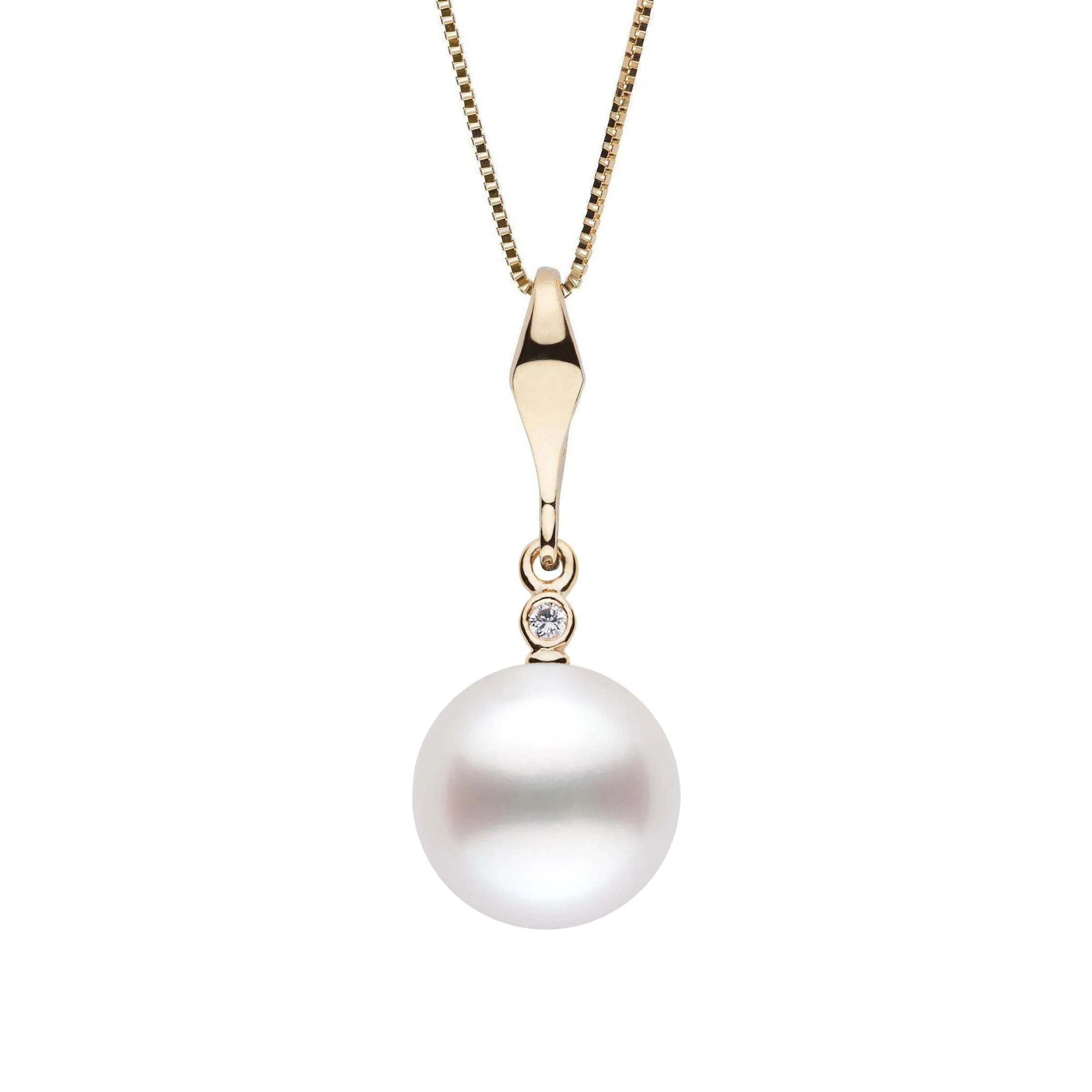 Essential Collection 10.0-11.0 mm White South Sea Pearl and Diamond Pendant