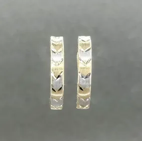 Estate 14K TT Gold D/C Half Hoop Earrings