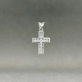 Estate 14K W Gold 0.33ctw G-H/SI2 Diamond Cross Pendant