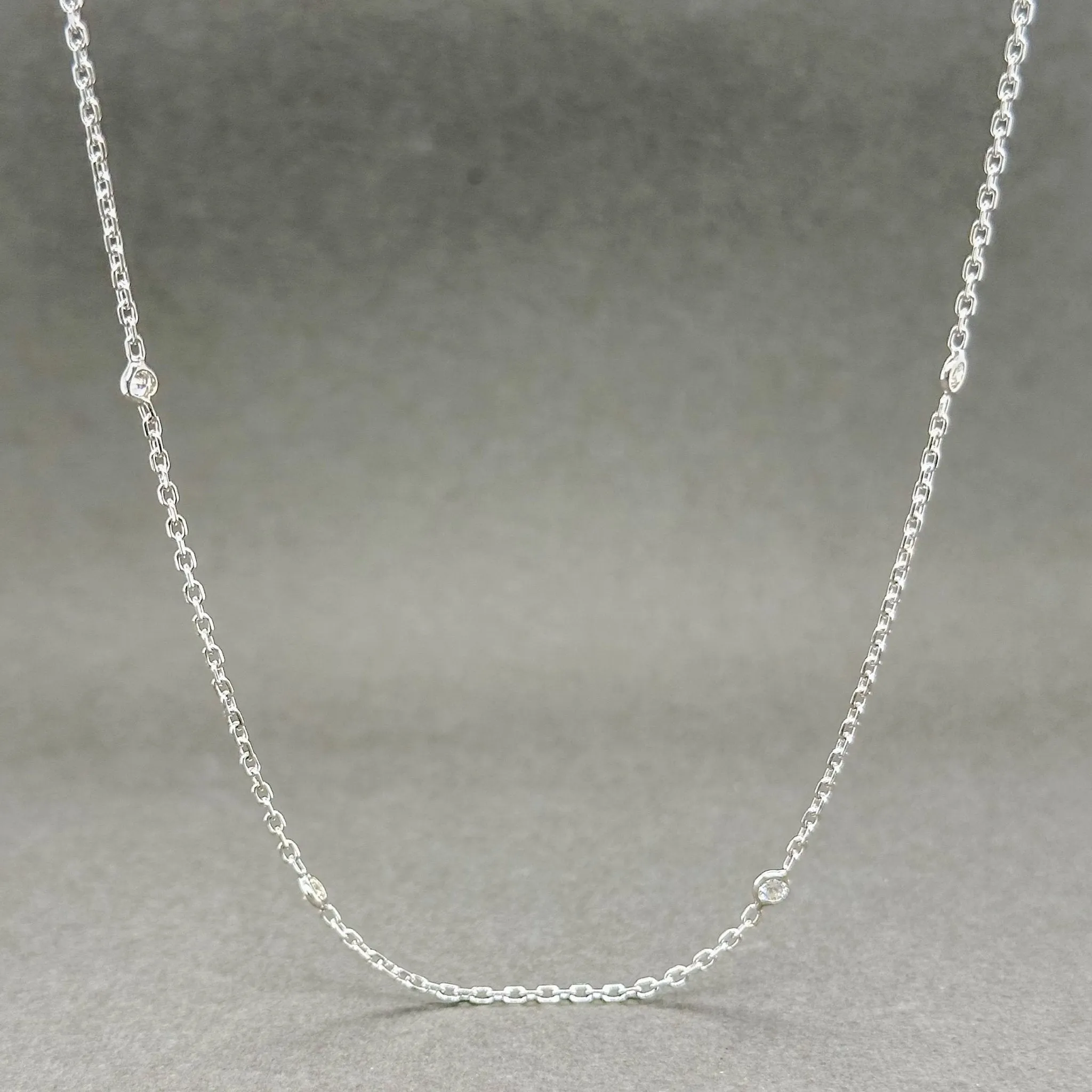 Estate 14K W Gold 0.35ctw G-H/VS2-SI1 Diamonds By The Yard Necklace