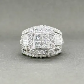 Estate 14K W Gold 3.01ctw G-H/VS2-SI2 Diamond Cluster Ring