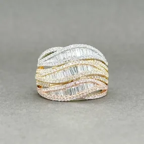 Estate Effy 14K Tricolor Gold 1.41ctw G-H/VS2-SI1 Diamond Ring