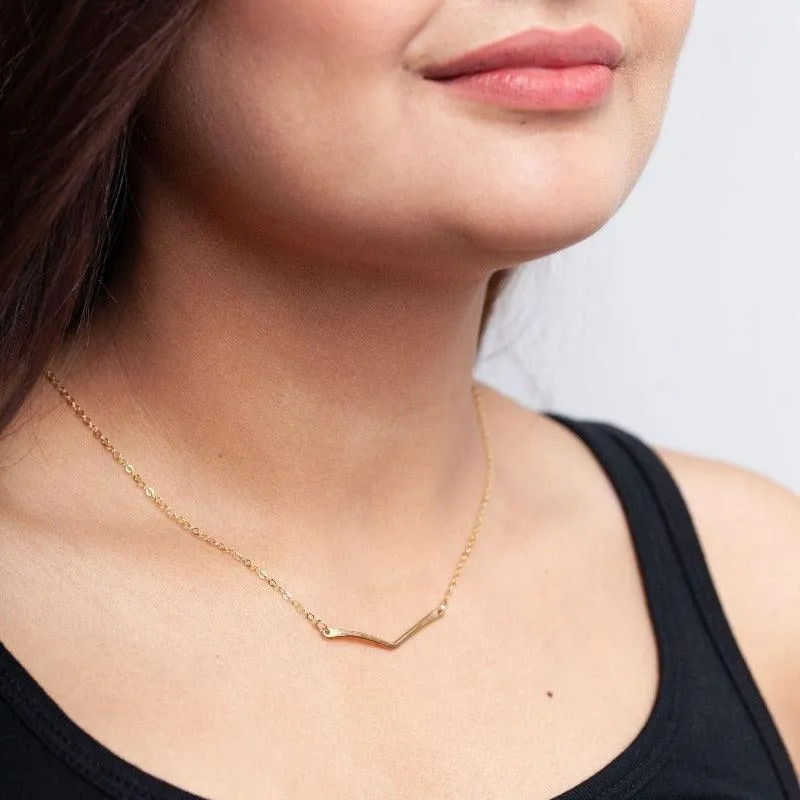 Esther Chevron Necklace in Gold