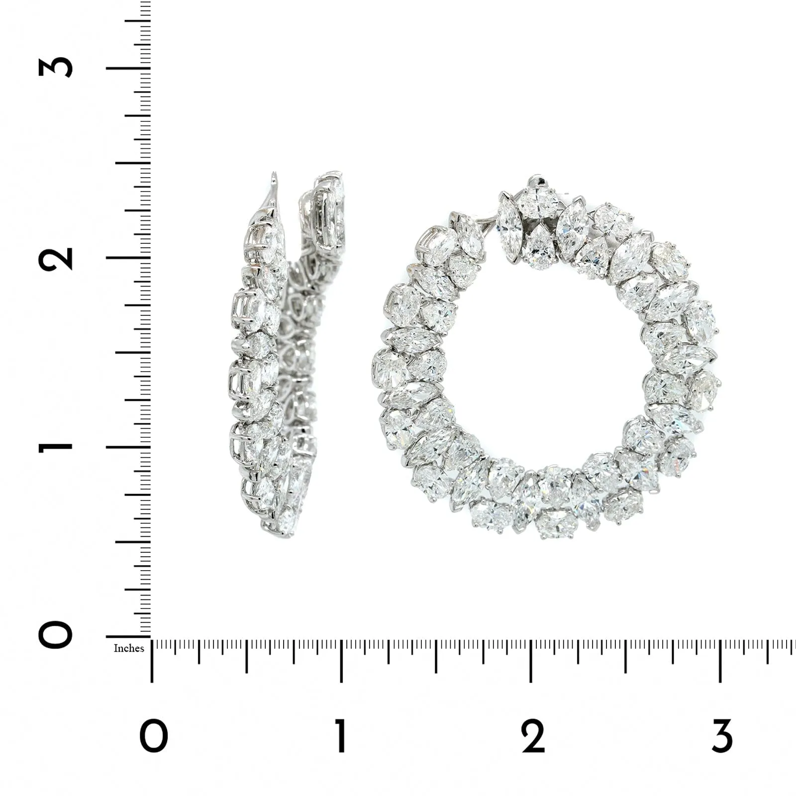 Etho Maria 18K White Gold Diamond Hoops