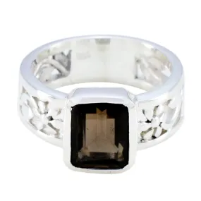 Excellent Gem Smoky Quartz 925 Sterling Silver Ring Jewelry Stones