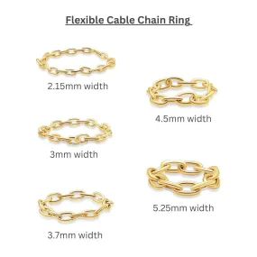 Flexible Gold Cable Chain Ring