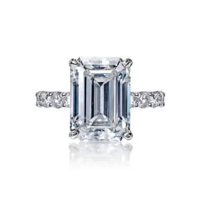 Francesca 10 Carats G IF Emerald Cut Diamond Engagement Ring in 18k White Gold. GIA Certified By Mike Nekta