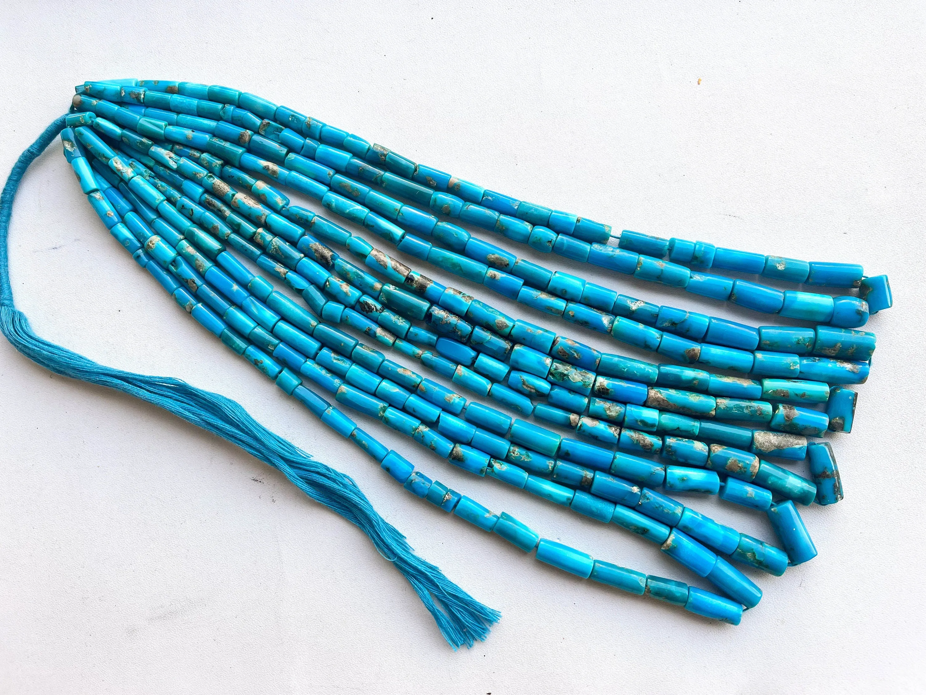 Genuine Arizona Turquoise Smooth Tube Shape Beads, Turquoise Gemstone Beads, Arizona Turquoise Gemstone Beads, Turquoise Beads, BFYJ157