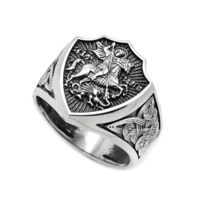 George the Victorious Men's Ring Silver 925