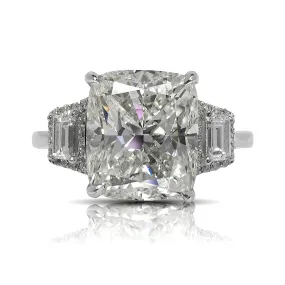 GIANA 6 CARAT CUSHION CUT G COLOR VS1 CLARITY DIAMOND ENGAGEMENT RING 18K WHITE GOLD CERTIFIED 5 CT G VS1 BY MIKE NEKTA