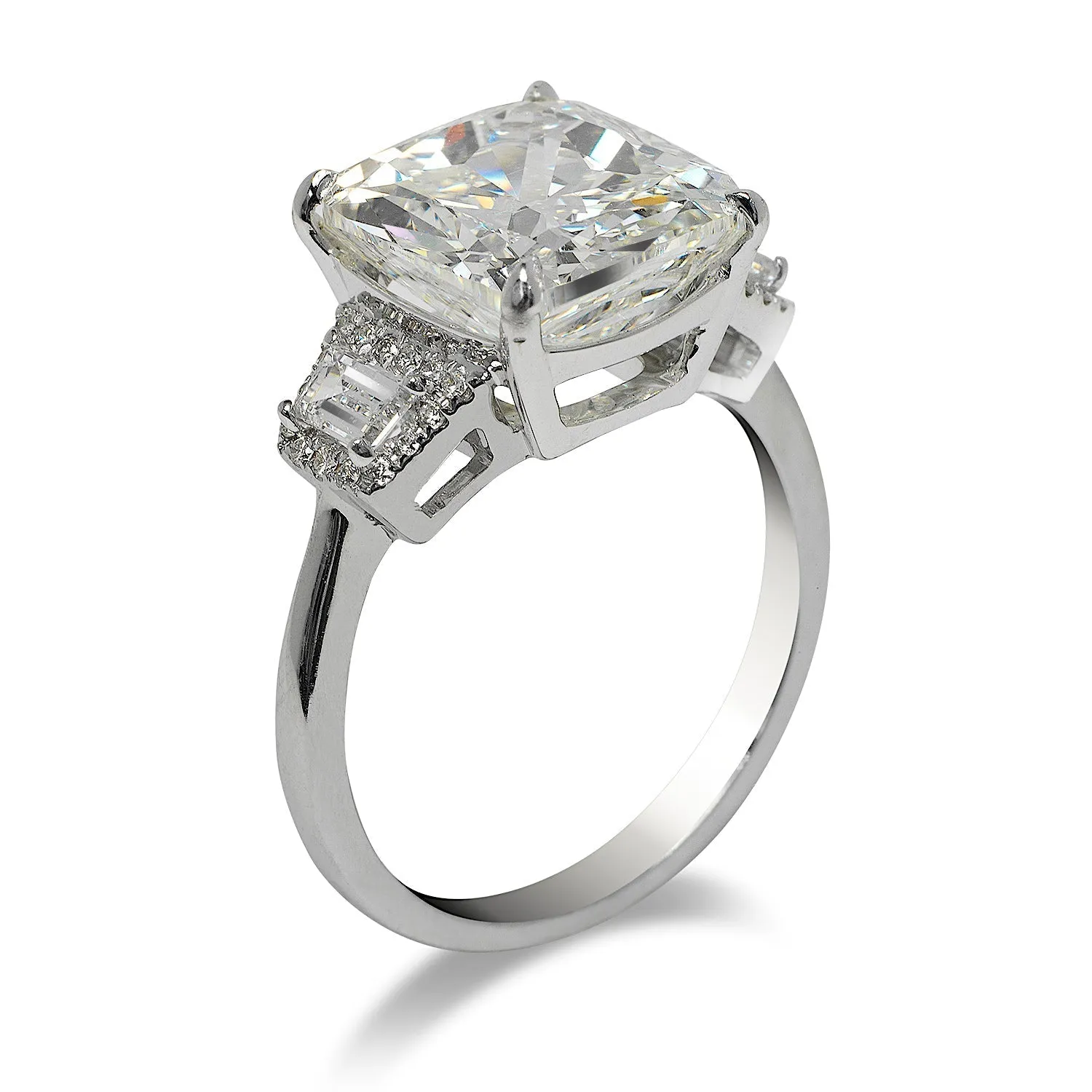 GIANA 6 CARAT CUSHION CUT G COLOR VS1 CLARITY DIAMOND ENGAGEMENT RING 18K WHITE GOLD CERTIFIED 5 CT G VS1 BY MIKE NEKTA