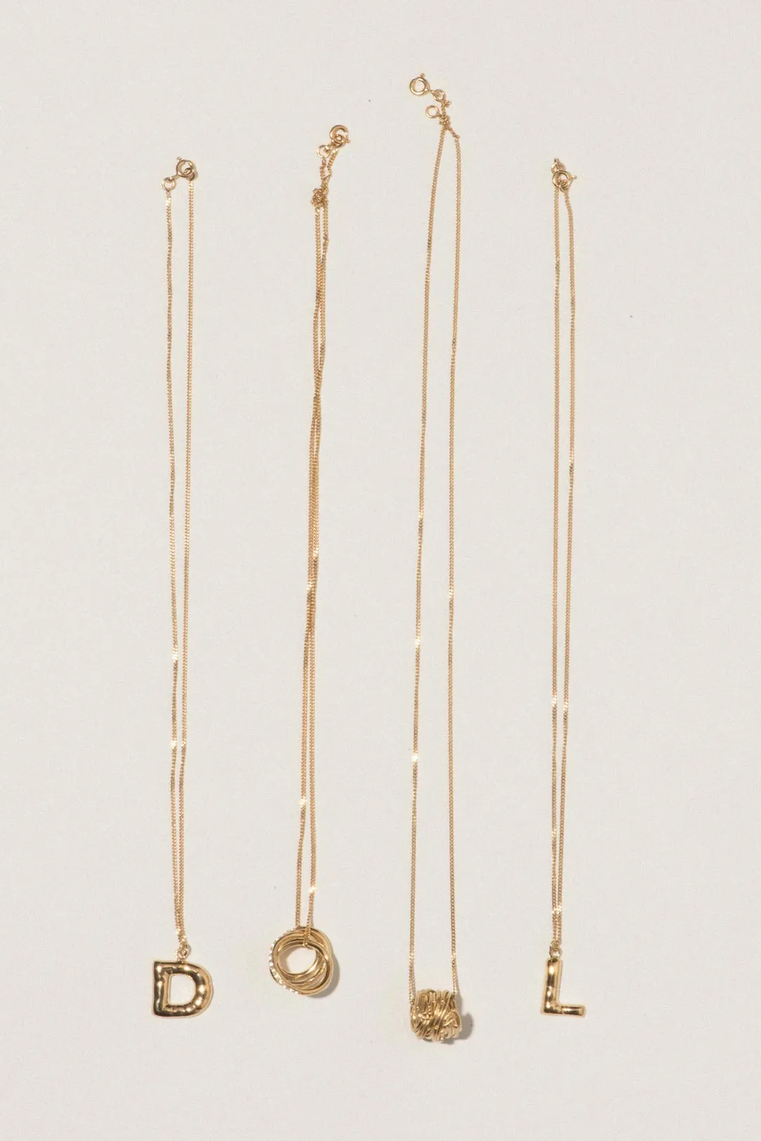 Gold Plated D Pendant with Chain