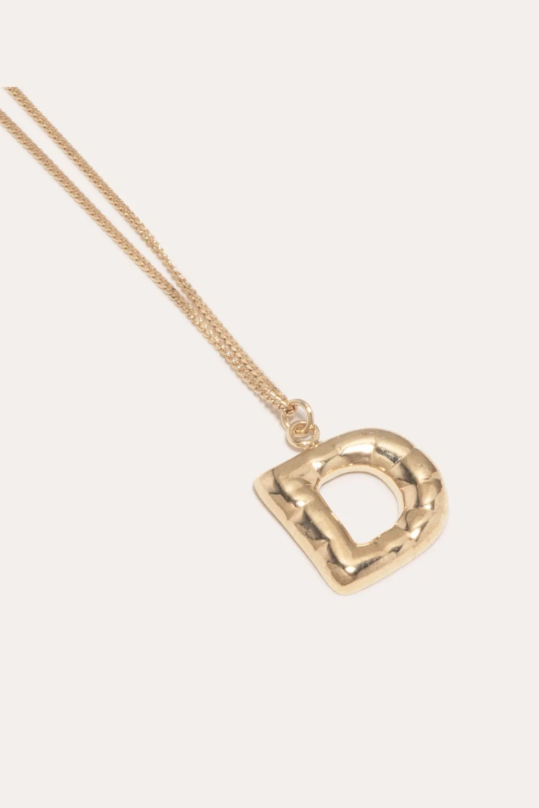 Gold Plated D Pendant with Chain