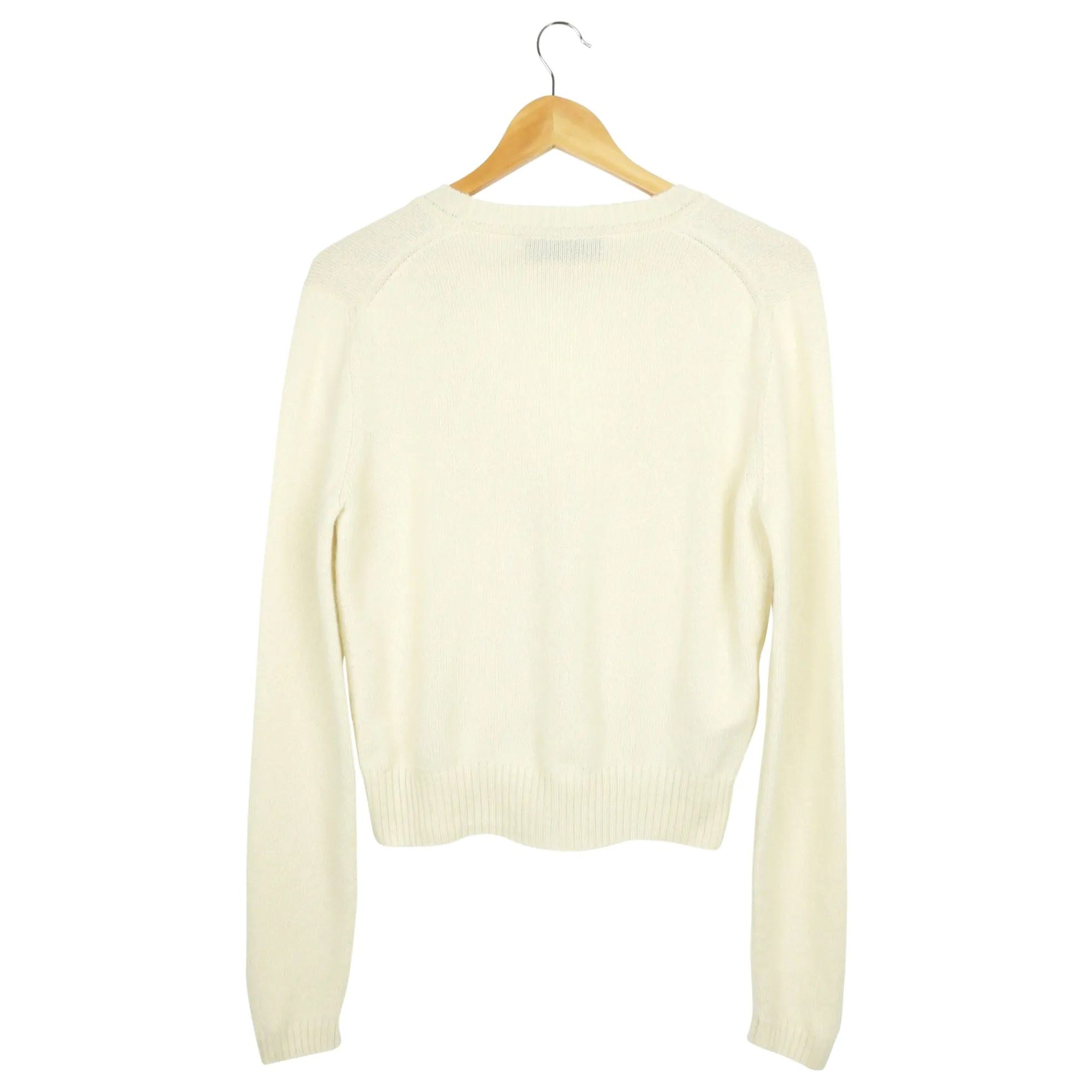 Gucci Cream Cashmere GG Chain Detail Knit Cardigan - XS