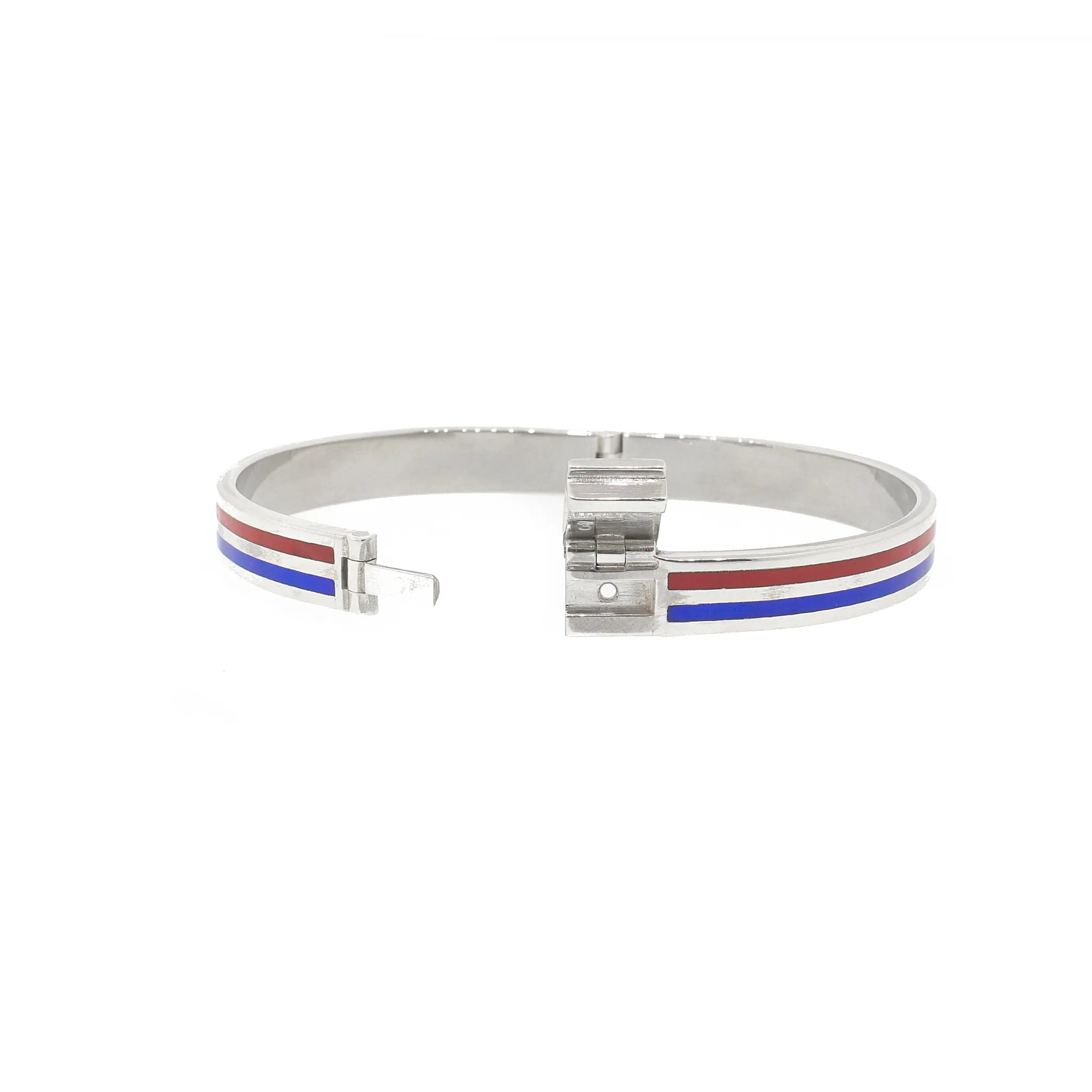 Gucci Vintage Enamel Silver Bangle Bracelet